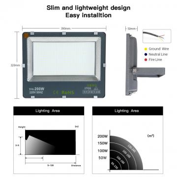 LED Flood Light Flood Light star-50W LED Garage Light Garden Light Super Light IP66 Waterproof Level 6000K Outdoor Light